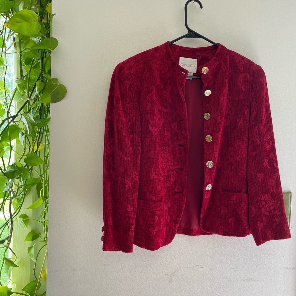 Incotex Red Blazer Velvet Classic Design